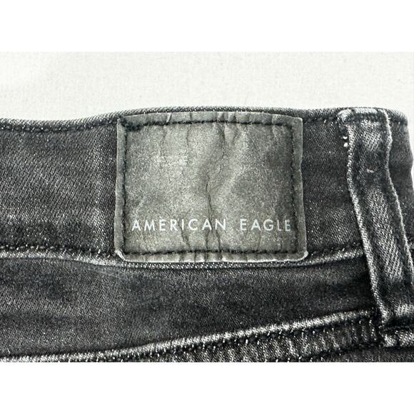 American Eagle Women's Kick Boot Crop Black Denim Jeans - Size 14 Short (34x24) - Picture 3 of 6